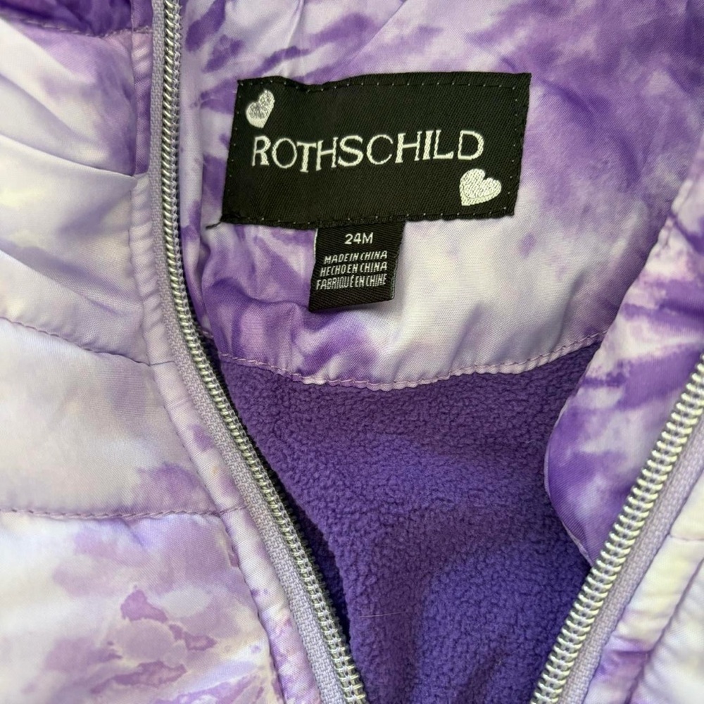 Rothschild Little Girls Purple Tye Dye Ski Jacket 24 months - Picture 5 of 6